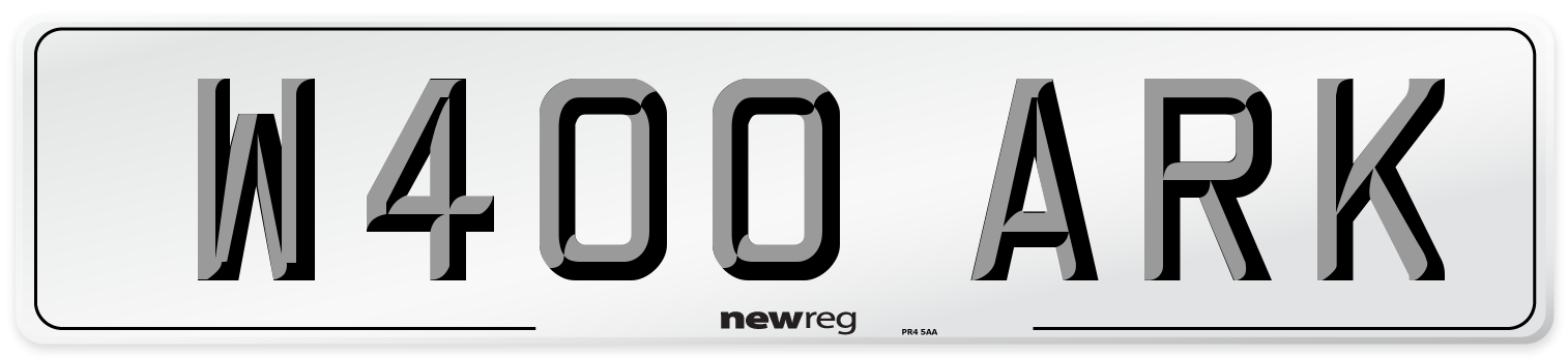 W400 ARK Number Plate from New Reg